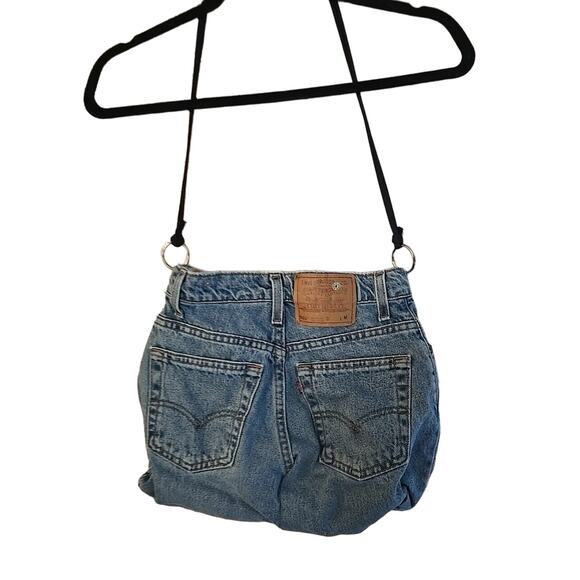 Y2k Levis Blue Denim Classic Red Tab Handmade Purse Shoulder Tote Bag 15"x12" - Picture 2 of 6